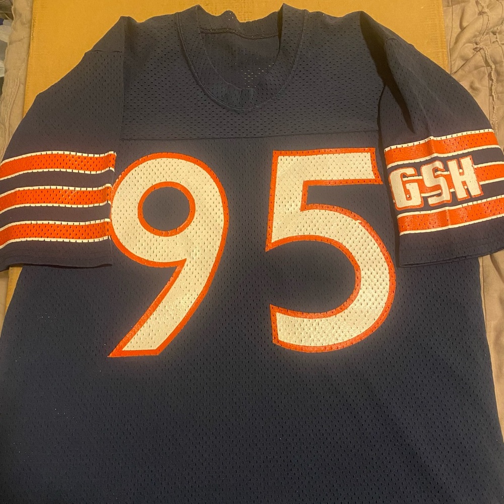 VTG Sand Knit Richard Dent Chicago Bears #95 Jersey Size Large